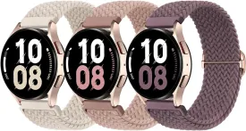 20mm Watch Bands Compatible with Samsung Galaxy Watch 7 FE 6 5 4 40mm 44mm, Galaxy Watch 6 4 Classic, Galaxy Watch 5Pro, Galaxy Watch 3 41mm, Galaxy Active2, 3Pack Stretchy Watch Straps for Women and Men