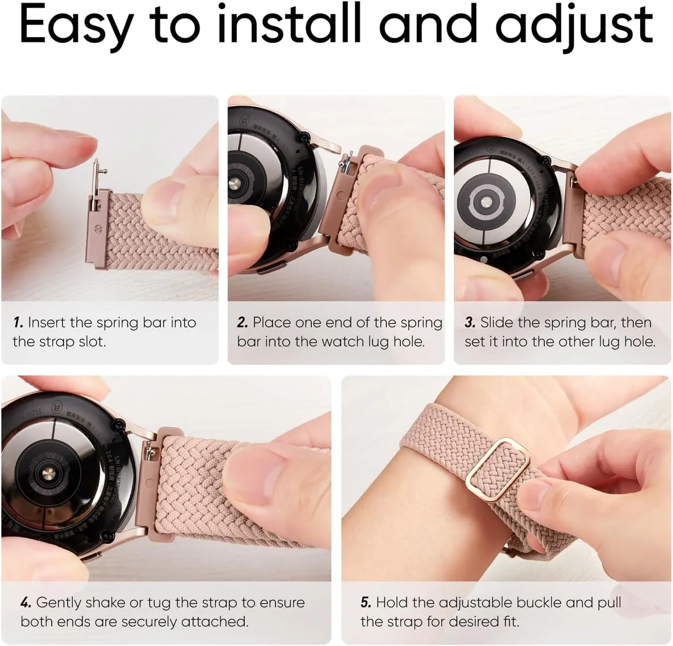 20mm Watch Bands Compatible with Samsung Galaxy Watch 7 FE 6 5 4 40mm 44mm, Galaxy Watch 6 4 Classic, Galaxy Watch 5Pro, Galaxy Watch 3 41mm, Galaxy Active2, 3Pack Stretchy Watch Straps for Women and Men