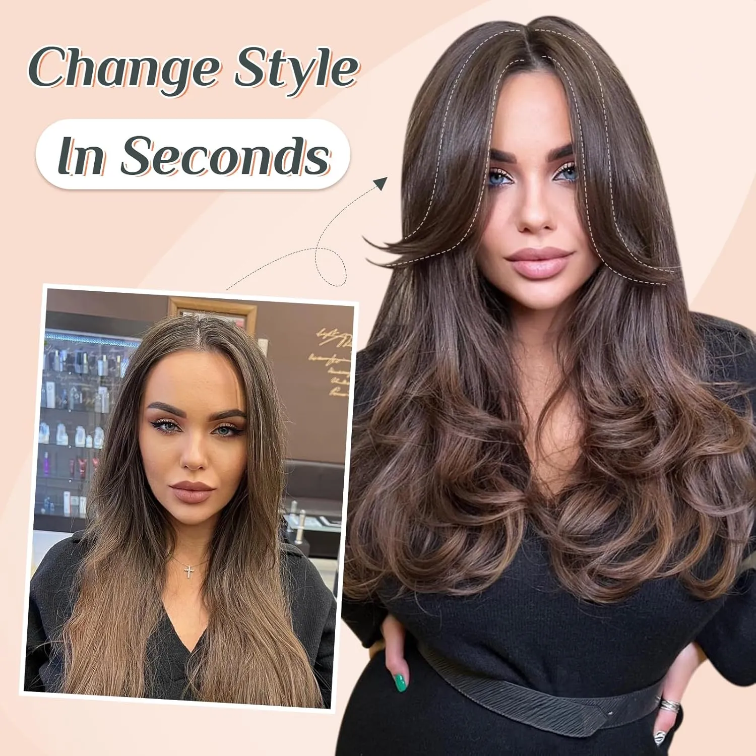 Benehair Side Bangs Clip in Bangs 100% Real Human Hair Curtain Bangs 10 inch Natural Black Remy French Bang Soft Thick Hair 15g with Invisible Clips for Women #1B