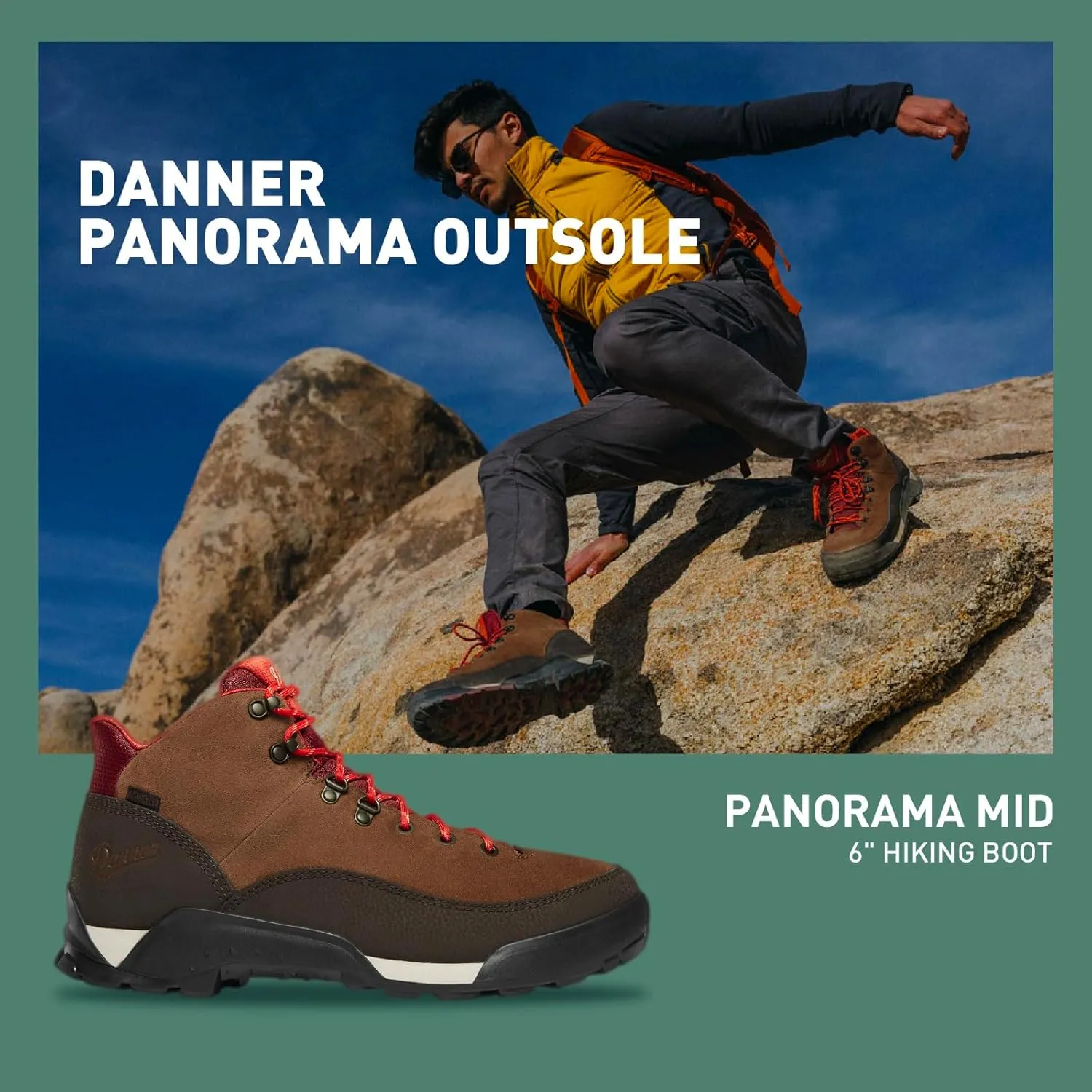 Danner Panorama 6 Waterproof Hiking Boots for Men with Rich Suede Upper, Breathable Dry Barrier, Comfort Footbed, and Traction Outsole