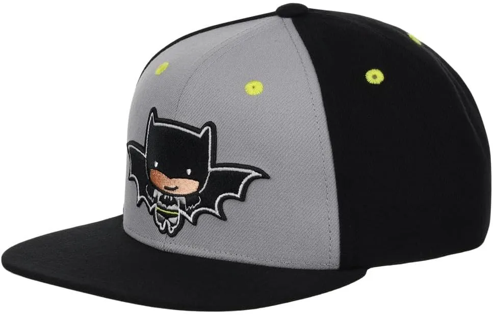 DC Comics Youth Chibi Glow in The Dark Embroidery Adjustable Snapback Hat (One Size)