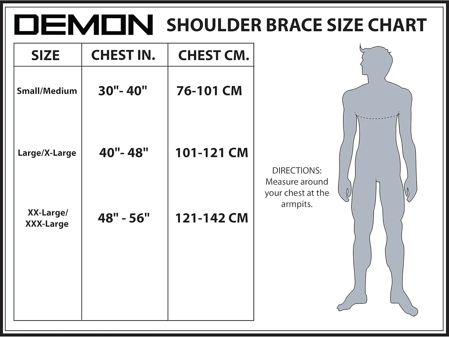 Demon United X D3O Shoulder Stability Brace with D3O Impact Protection- Neoprene Shoulder Support w/ D3O for Rotator Cuff, Labrum Tear, AC Joint Pain, Shoulder Compression Sleeve (Small/Medium)