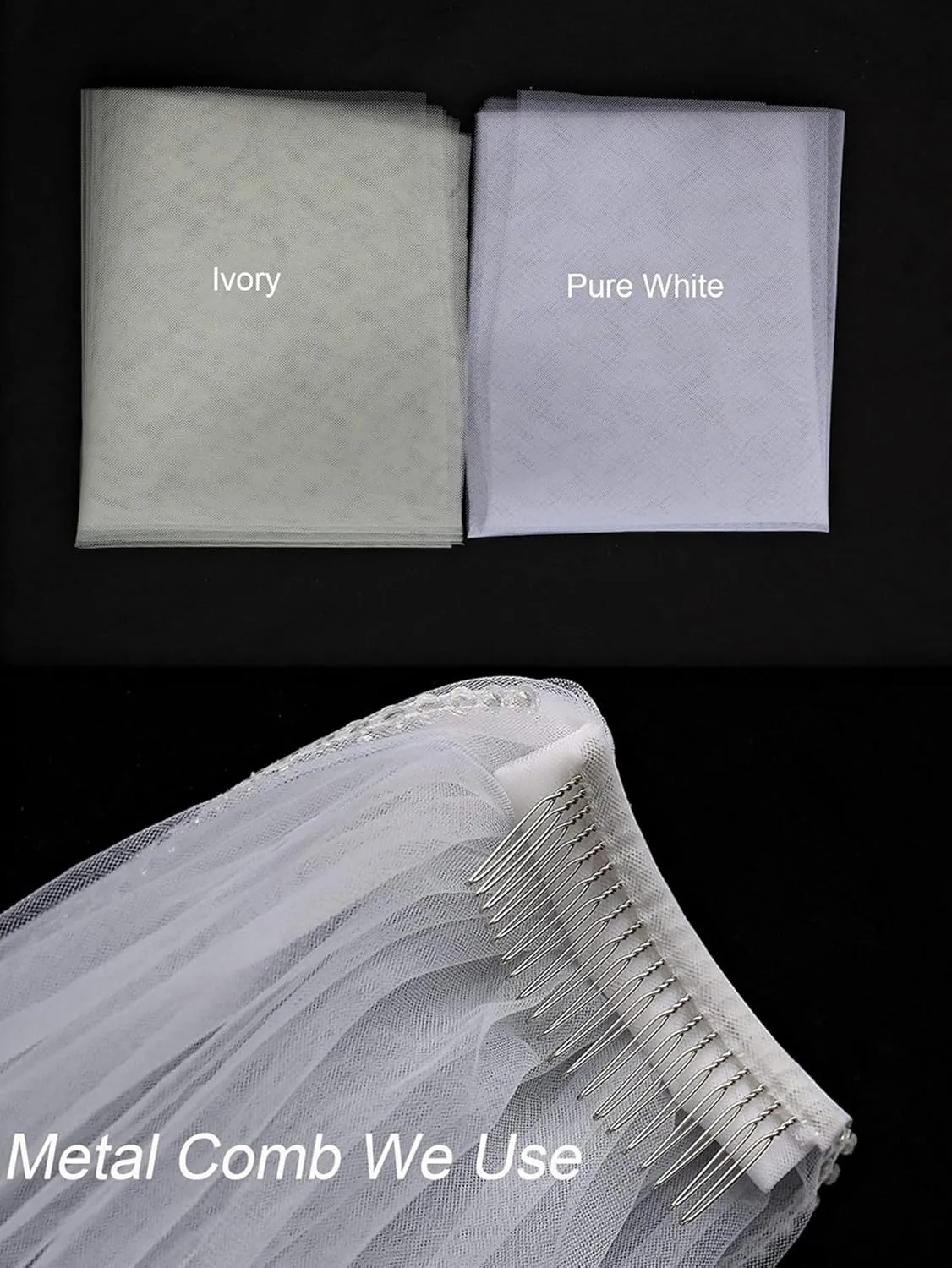 EllieWely Long Cathedral Length Lace Bridal Wedding Veil With Metal Comb