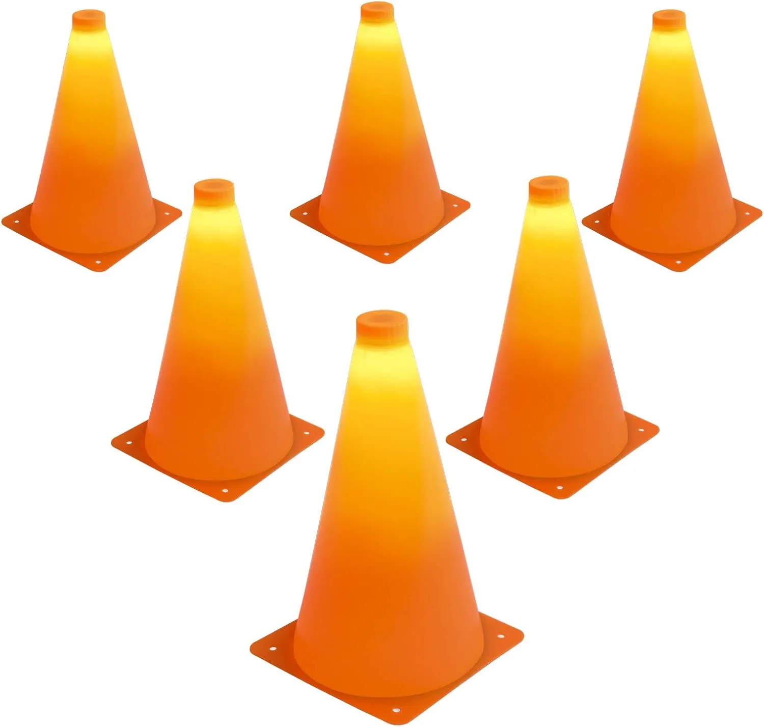 GoSports LED Light Up Sports Cones (6 Pack), 9 Inch