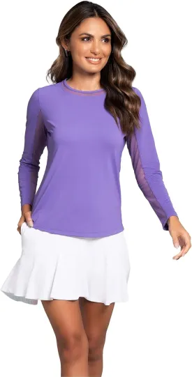 IBKUL Sun Protective UPF 50 Icefil Cooling Long Sleeve Crew Neck Top with Under Arm Mesh  83000