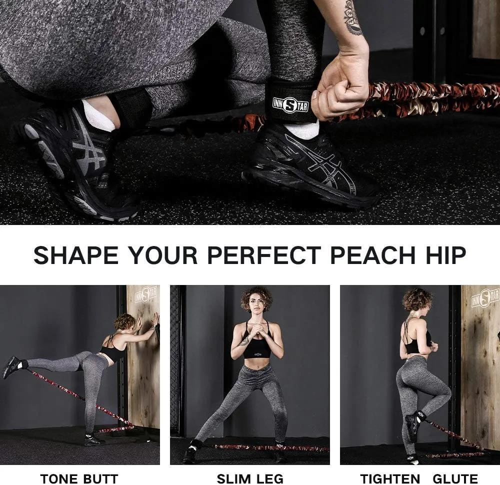 INNSTAR Ankle Resistance Bands, Ankle Bands for Working Out, Adjustable Butt Glutes Workout Equipment, Leg Resistance Bands for Women & Men Fitness Equipment