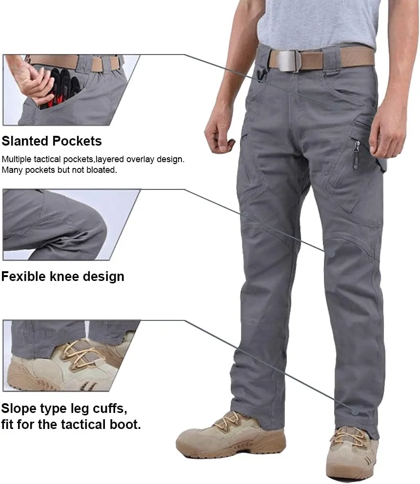 LABEYZON Men's Casual Cargo Work Pants Outdoor Lightweight Military Tactcial Pants for Men with 9 Pockets