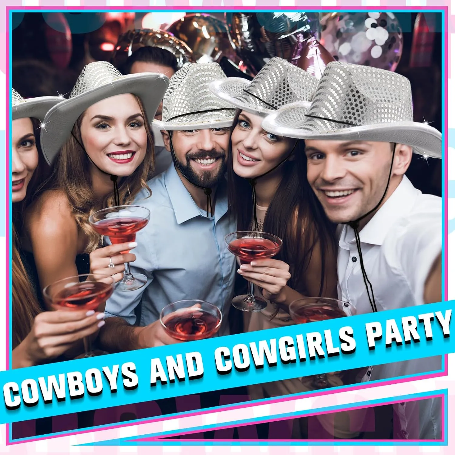LED Lights Cowboy Cowgirl Hat Flashing LED Lights Cowgirl Hat for Wedding Western Bachelorette Party