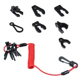 Marine Jet Ski Kill Switch Keys Lanyard, Universal Outboard Boat Engine Safe Stop Cord Tether Siut for Mercury, Yamaha, Tohatsu, Johnson, Evinrude, Suzuki (Universal Fit)