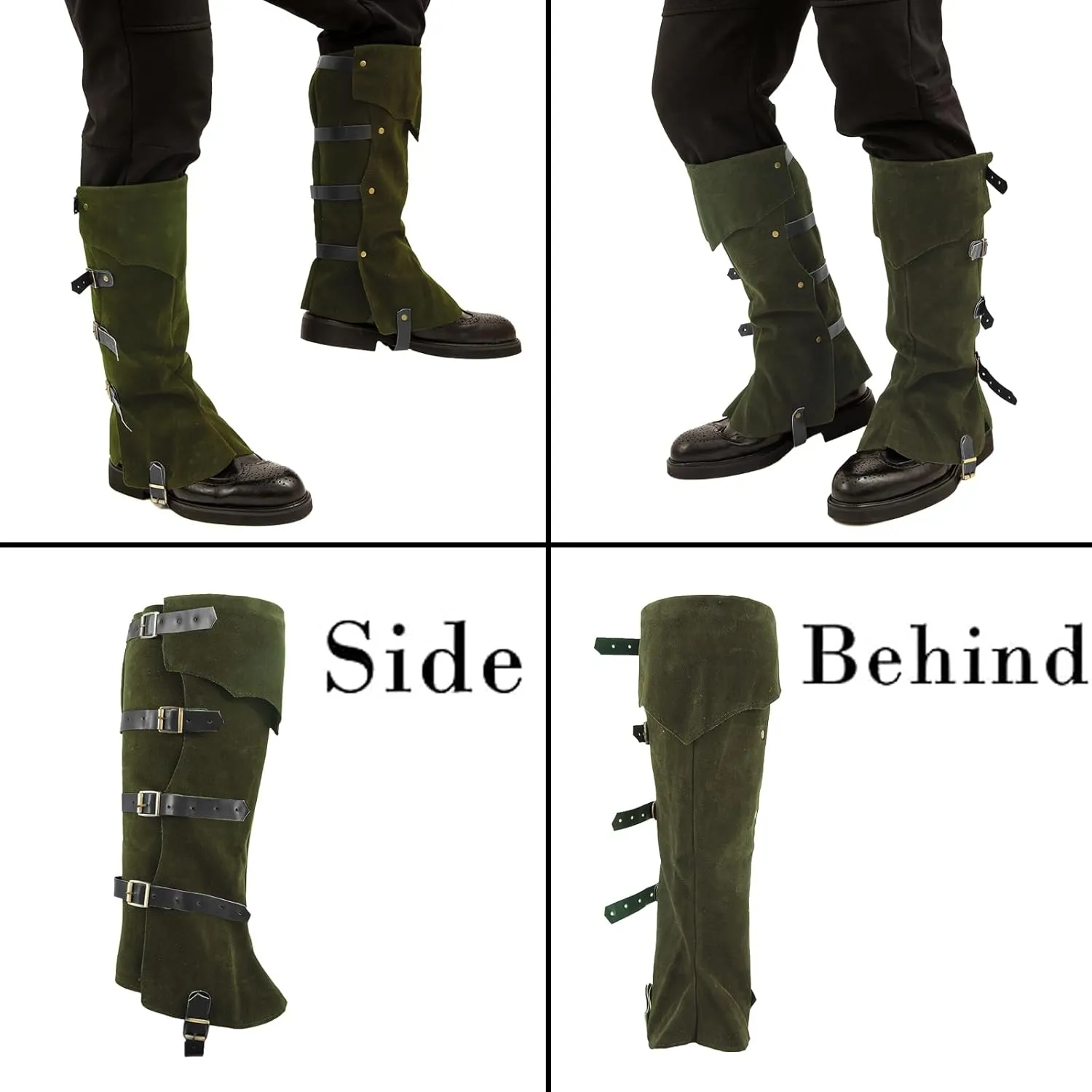 Men's Medieval Boot Covers,Renaissance Pirate Costume Boots Cover,Faux Leather Steampunk Shoes Cover,Viking Warrior Knight Armor Leg Gaiters Cosplay Accessory