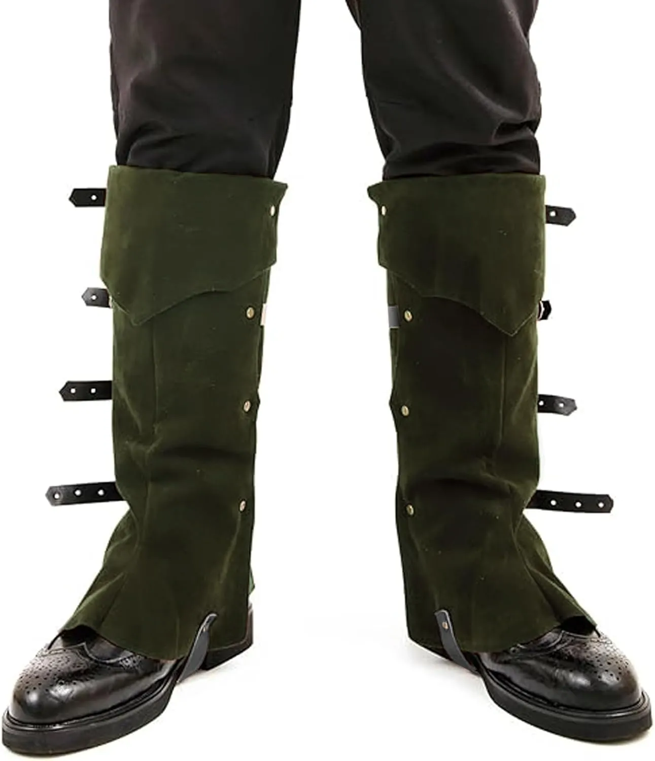 Men's Medieval Boot Covers,Renaissance Pirate Costume Boots Cover,Faux Leather Steampunk Shoes Cover,Viking Warrior Knight Armor Leg Gaiters Cosplay Accessory