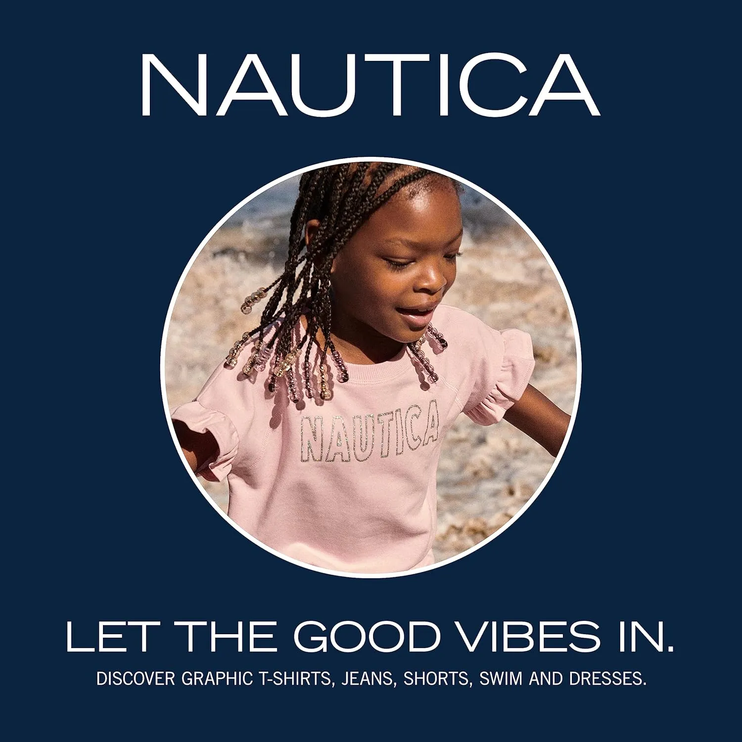 Nautica Girls' One-Piece Swimsuit with UPF 50  Sun Protection, Quick Drying Bathing Suit