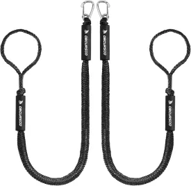Obcursco 4FT Bungee Dock Lines,Boat Dock Rope,Jet Ski Accessories with 316 Stainless Steel Clip for Kayak,Seadoo,Pontoon,Yamaha WaveRunner,Canoe (2 Pack, Black)