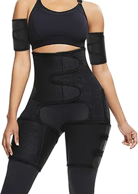 RESHE 4 in 1 High Waist Arm and Thigh Wast Trainer for Women, Sweat Band Waist Trimmer Plus Size