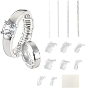 Ring Size Adjuster for Loose Rings 12 Pack | Invisible Ring Guard Insert & Spiral Resizer Kit | Comfort Fit for Women/Men (12 Sizes   Polishing Cloth)