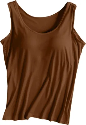 Sleeveless Tops for Women Camisole Tops Running Sports Racerback Tops Plus Size Comfy Tank Tops with Built in Bra