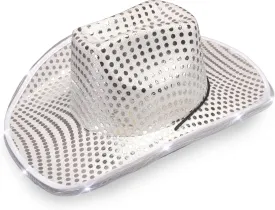 SoJourner Bags Neon Sparkly Glitter Space Cowboy Hat - Fun Metallic Holographic Party Disco Cowgirl Hat