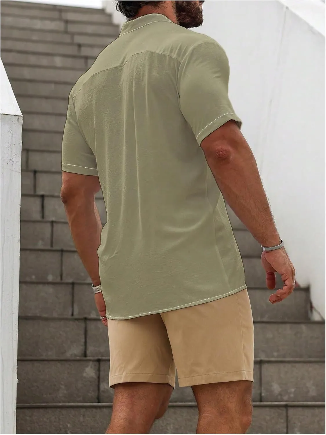 SOLY HUX Men's Casual Tracksuit Button Down Shirt and Drawstring Waist Short Sets Summer 2 Piece Outfits
