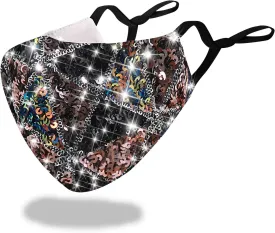 Sparkly Sequin Face Cover Glitter Cotton Sequins Masc Masquerade Face Covering