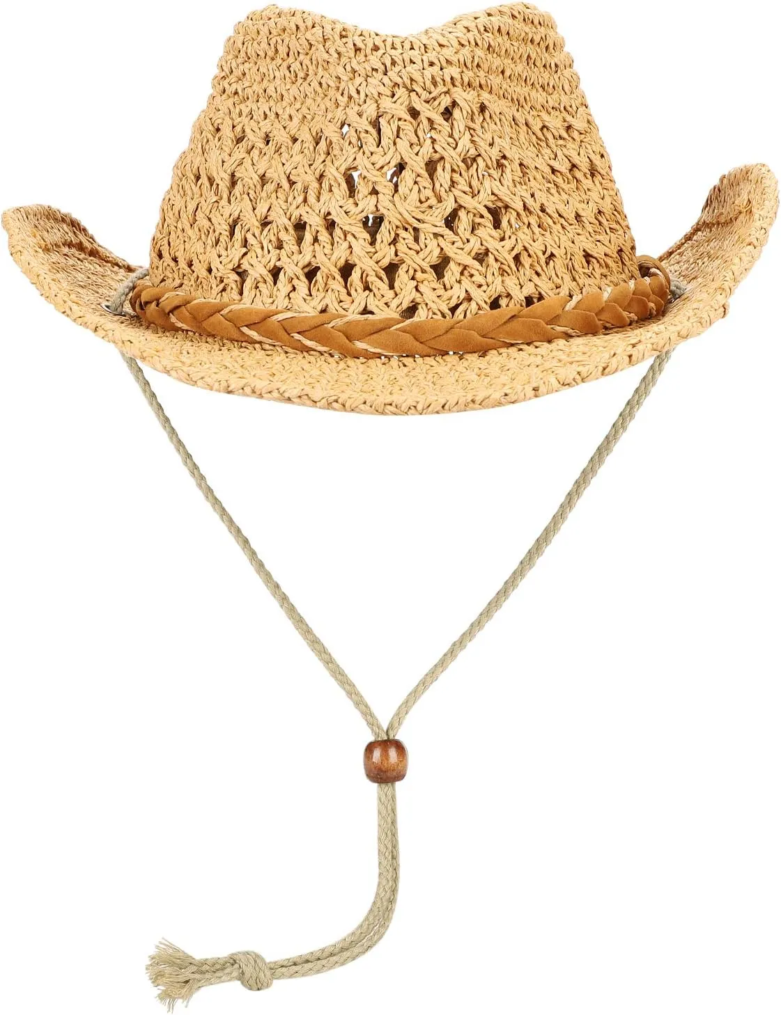Straw Cowboy Sun Hat for Women/Kids Western Style Shapeable Country UPF 50  Cap