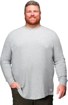 STRONGSIZE Men's Big and Tall Thermal Waffle Henley Long Sleeve  Longer Length 3 Button Henley Shirt