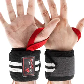 Weight Lifting Wrist Support Wraps with Thumb Loop - Best Weightlifting Wrap for Pro Gym Training - Power Lifting - Body Building - Powerlifting - This Wrist Wraps Come in Pair Fits Both Guy and Girl