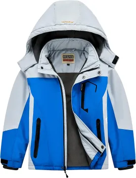WULFUL Boy's Waterproof Ski Coat Winter Warm Snow Coat with Hood